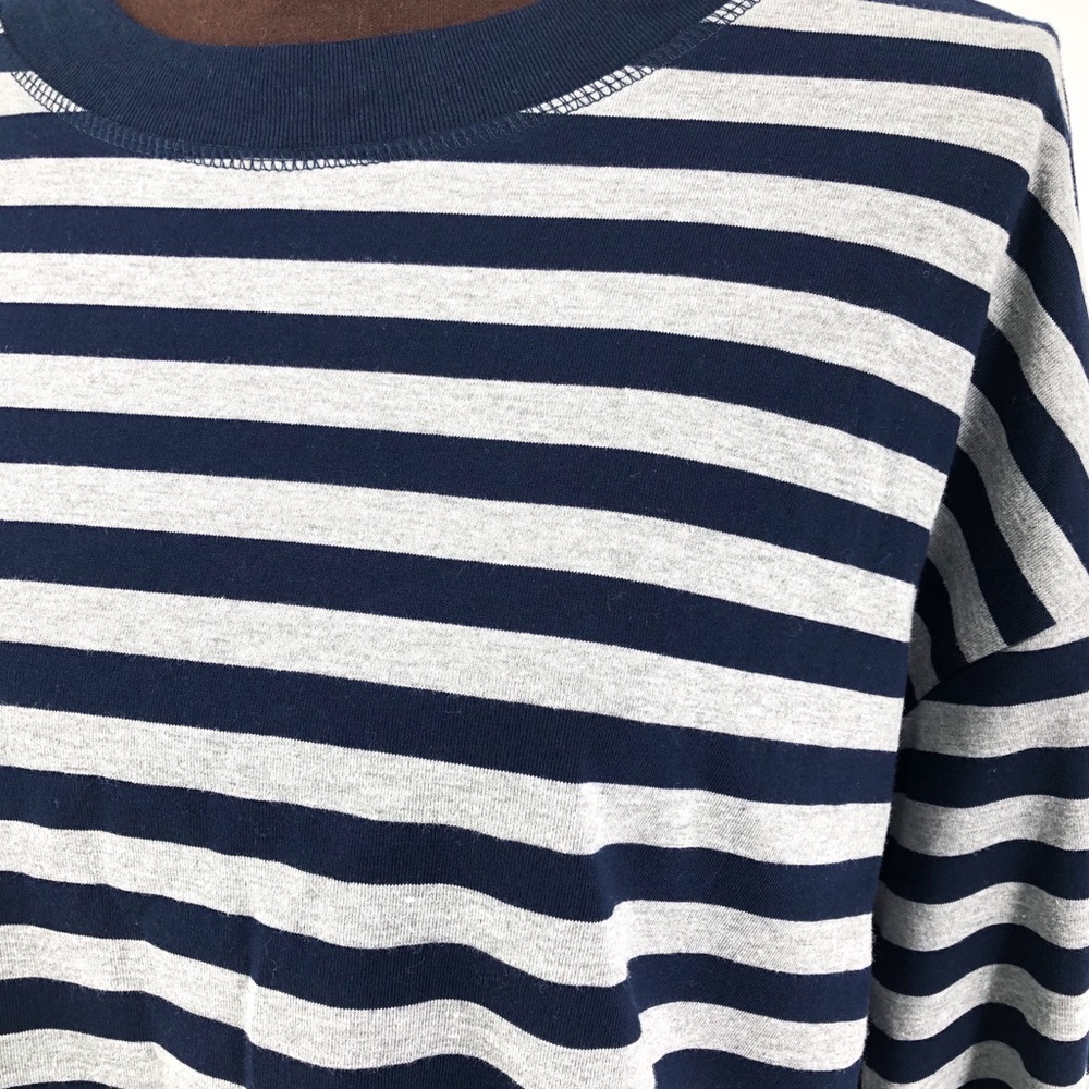 TOMMY HILFIGER Striped Long Sleeve Cropped Tee Blue Size L - Picture 5 of 8